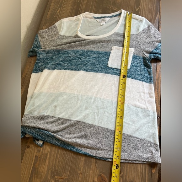 Market & Spruce Womens Medium 3/4 Sleeve Stripe Sweater with Knot - Picture 7 of 7